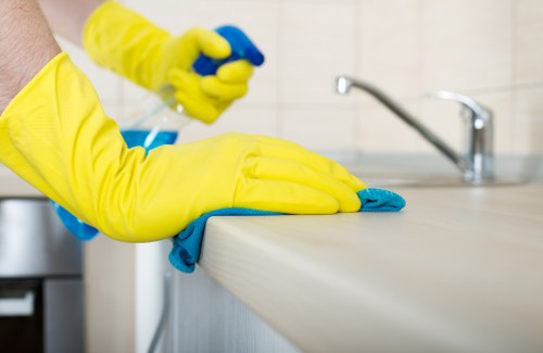 Deep carpet cleaning equipment used in a stylish room