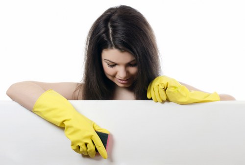 Inspection of carpet fibres and stain conditions before cleaning begins